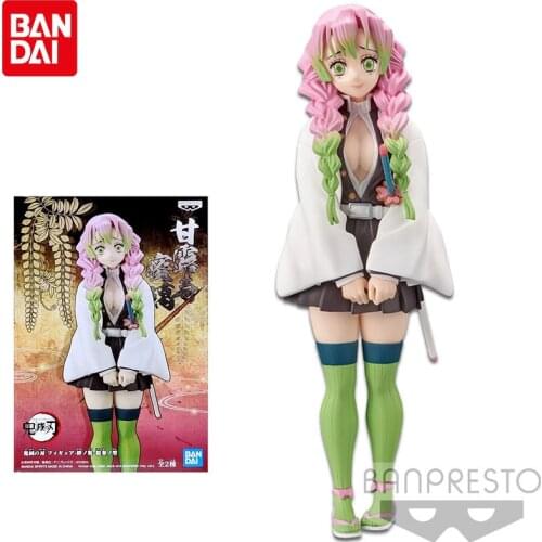 Bandai Ghost Slayer Anime Figure DXF Sepia Color Ver 13 Kanroji Mitsuri Genuine Model Collection Decoration Children Toy