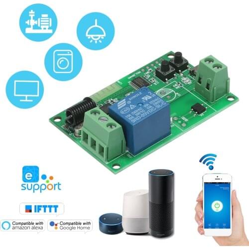 EWeLink 5V / 12V / 220V Wifi Switch Wireless Relay Module RF 433MHz Remote Switch for Android/IOS APP Control For Smart Home