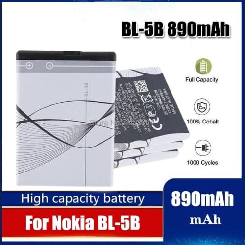 BL-5B Battery for Nokia 3230 5070 5140 5140i 5200 5300 5500 6020 6021 6060 6070 6080 6120 6120C 7260 7360 7620 N80 N90