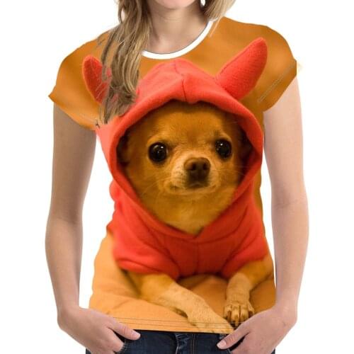 Printing Tshirts Cotton Women Harajuku Product New Pattern Womens Tops and New Arrival 2022 Plus Size Dog Crew Neck