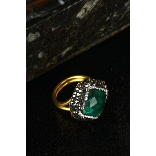 Dr stone STEM EMERALD womens RING 120 AR882 154956789