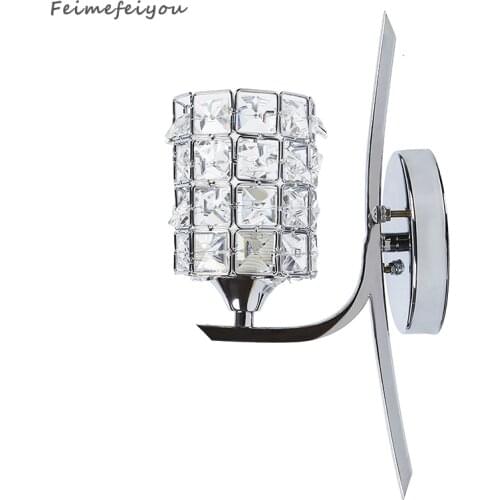 Feimefeiyou e27 Crystal Wall Lamp Wall Light Sconces Lighting Fixture,Pull Chain Switch-Include 3W Bulb