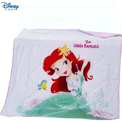 DISNEY little mermaid summer quilt 100%v cotton fabric bedding set for princess girl 3d bedspread kid bed cover travel blanket