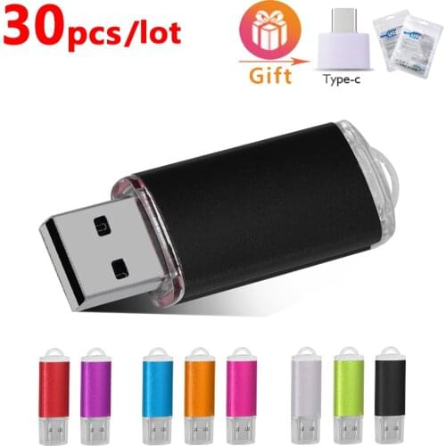 30pcs/lot Usb Metal Flash Drive 2.0 External Storage Flash Memory USB Stick