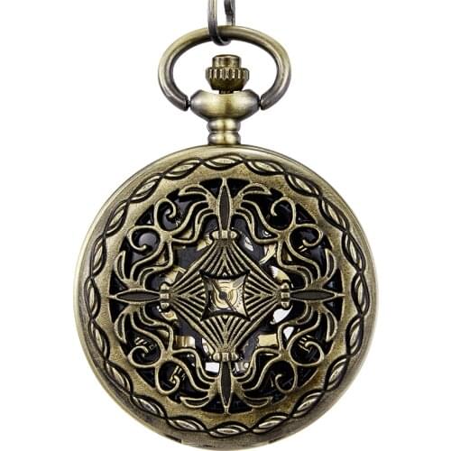 Mechanical Pocket Watch for Men Vintage Skeleton Roman Numeral Reloj Flip Hanging Fob Waist Chain Pendant Mechanisch Zakhorloge