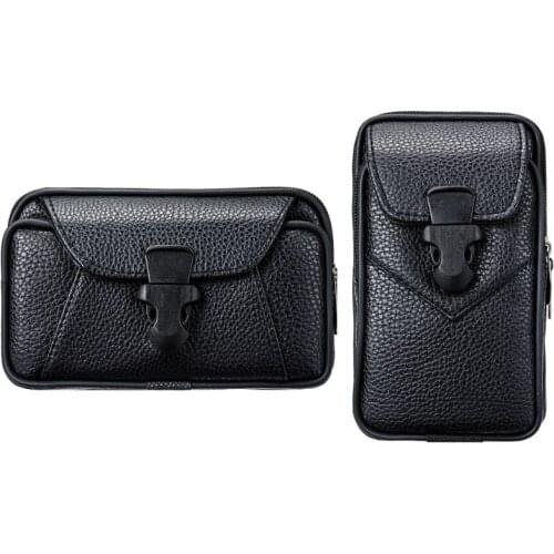 Men Vintage PU Leather Waist Bag Phone Pouch Sport Belt Hip Belt Loop Holster Wallet Carry Case Purse 066F
