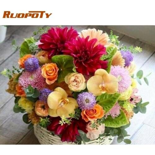 RUOPOTY Picture By Numbers Kit Hand Painted Unique Gift 60x75cm Frame Home Living Room Decoration Acrylic Oil Paint Wall Paintin