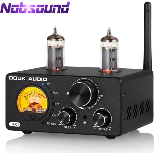 Nobsound HiFi Bluetooth 5.0 Vacuum Tube Amplifier USB DAC Stereo Receiver COAX/OPT Home Audio Digital Amp w/VU Meter 100W+100W