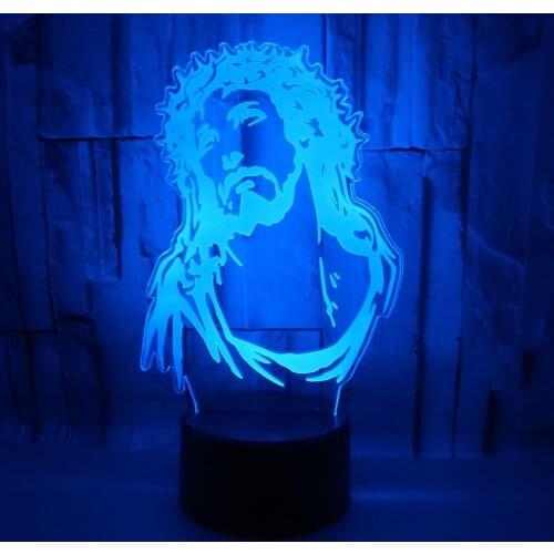 Jesus Modelling 3D illusion Nightlight with Touch Switch 7 Colors Desk Table Lamp Bluetooth Speaker Lighting for Children Gifts