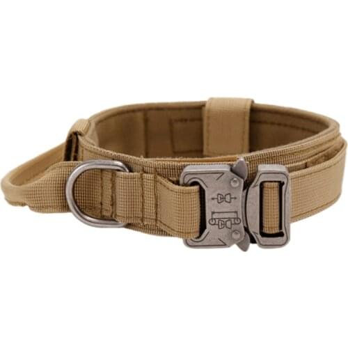 New Adjustable Tactical Dog Collar Military Nylon Heavy Duty Metal Buckle With Control Handle For Dog Training,1.5" Width