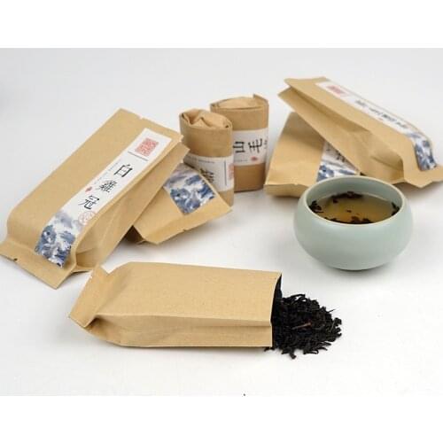 Many Sizes 100pcs Heat Sealing Open Top Aluminum Foil Paper Pouch Storage Bags Side Gusset Kraft Paper Bag for Tea Packaging