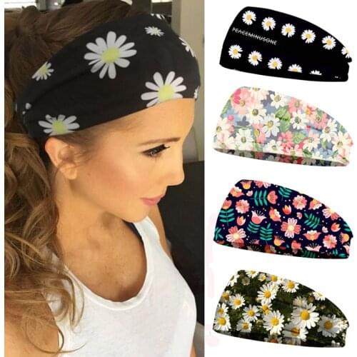 Daisy/Little Floral Girl Hair Accessories Fashion Headband Women Mens Sports Sweat-absorbent Elastic Headscarf