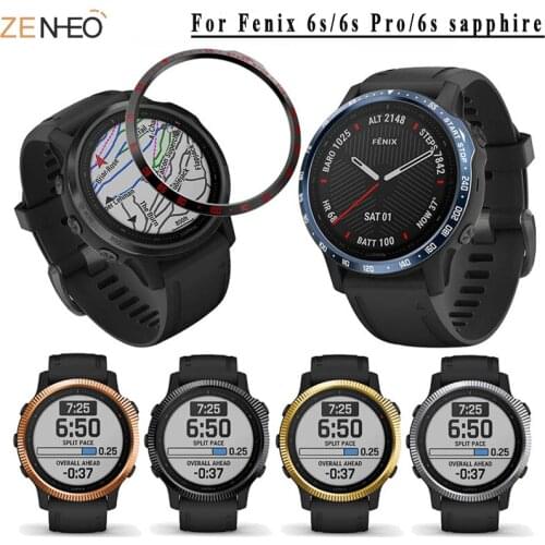 Alloy Cover Frame for Garmin Fenix 6S/ 6S Pro /6S sapphire Bezel Ring Styling Case Adhesive Cover Anti Scratch Protection Ring