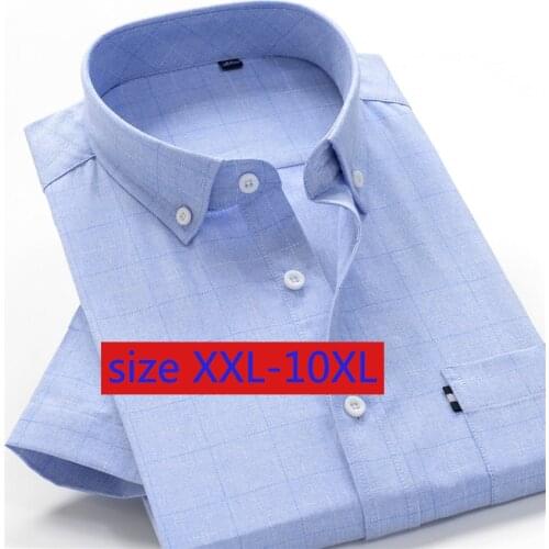 2020 New Super Large Men Loose Oversized Casual Long Sleeve Smart Casual Shirts Plaid High Quality Cotton Plus Size 2XL-9XL 10XL