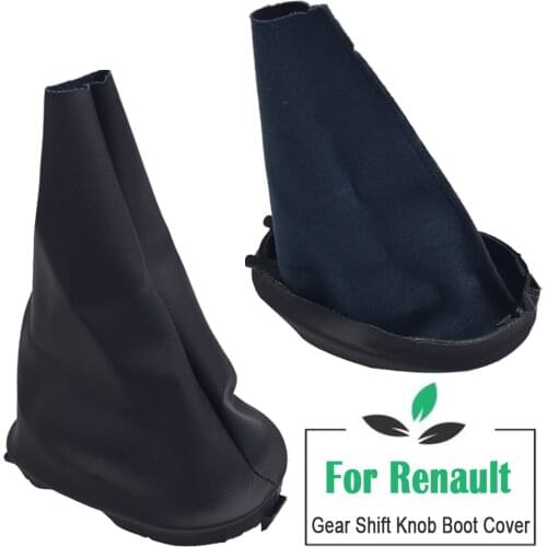 Maunal Car Gear Shift Knob Lever with Boot Cover Case Collar For Renault Clio II Clio III Megane 2 II Scenic 2 II Kangoo Leather