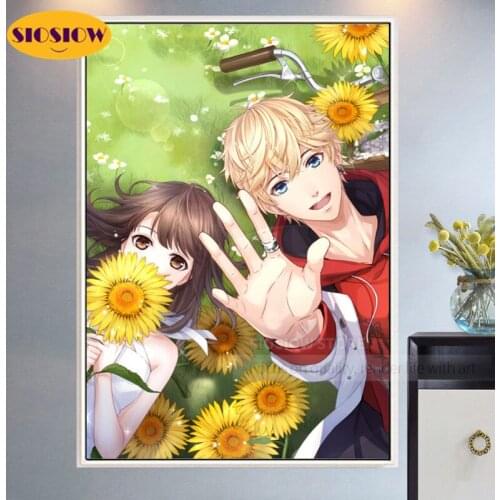 SIOSIOW 5d Diy Diamond Painting Cross Stitch Cartoon Girl & Boy 3D Diamond Mosaic Embroidery China Decor Home Personalized Gifts