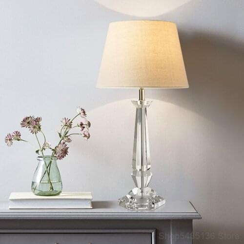 Modern Crystal Bedroom Table Lamp Living Room Crystal Base Study Hotel Room Home Art Decoration Bar Table Bedside Table Lighting