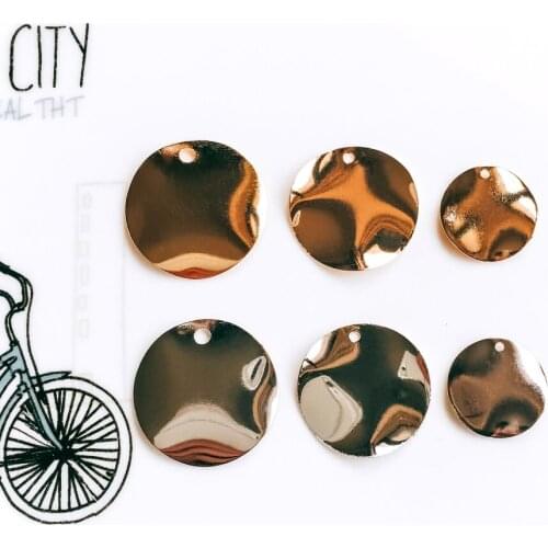 ZEROUP White K Gold Color Plated Waves Eardrop Pendant Necklace Charms Jewelry Components Earring Accessories Diy Material 6pcs