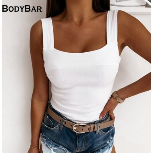 Ladies Basic Sexy Vest Sleeveless Low-Cut Tank Top Large U-neck New Crop Tee Nightclub White Black Casual Underwear Slim T Shirt