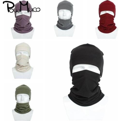 Powmuco Unisex Winter Cycling Cap and Warm Sport Scarf Set Windproof Snow Headwear Men Women Outdoor Bicycle Hat Fashion Beanie