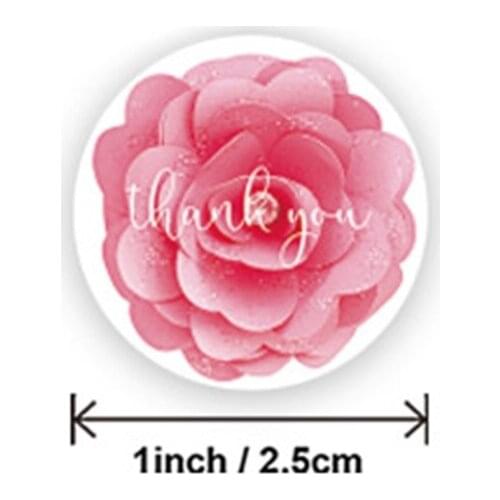 1 Roll 4 Styles Round Thank You Stickers Scrapbooking Gift Packaging Seal Lables 425F