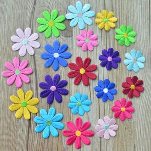 1PCS 1#-16# Applique Flowers Patch Embroidered Sew Iron on Clothes Bags Handmade DIY Craft Ornament Fabric Sticker