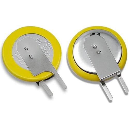 10pcs/lot JAPAN ML1220 1220 Soldering foot Rechargeable 3V battery