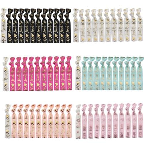 11pcs/set Bridesmaid Wristband Wedding Decoration Wedding Team Bride To Be Elastic Bracelet Bachelorette Party Bridal Shower