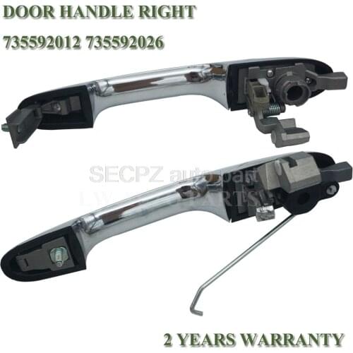 2 x Door Handle Exterior Front Right-Left Chrome For Fiat 500 2007 New 35592012 735485876 735592026 735485872