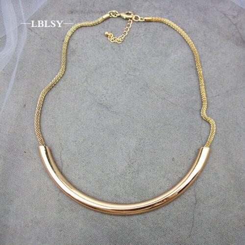 2020 New Fashion Simple Women Twist Oblate Wide Gold Chain Necklace Party Jewelry Birthday Gift New Choker Necklace for Women