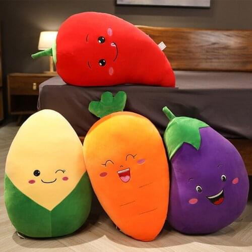 30/50CM New Cute Simulation Cartoon Smile Carrot Chili Corn Plush Toy Eggplant Carrot Pillow Dolls Stuffed Soft Toys Girls Gifts
