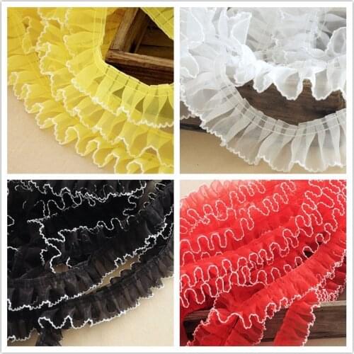 4CM Wide Luxury White Guipure Embroidery Lace Fabric Neck Ruffle Trim Fringe Ribbon Home Dolls Skirts Clothing Sewing Supplies