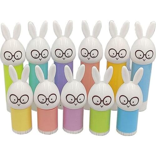 6 Pcs/lot 2.5/4g DIY MINI Cute Rabbit Cartoon Lipstick Tube Lip Balm Containers Empty Cosmetic Container Travel Bottle