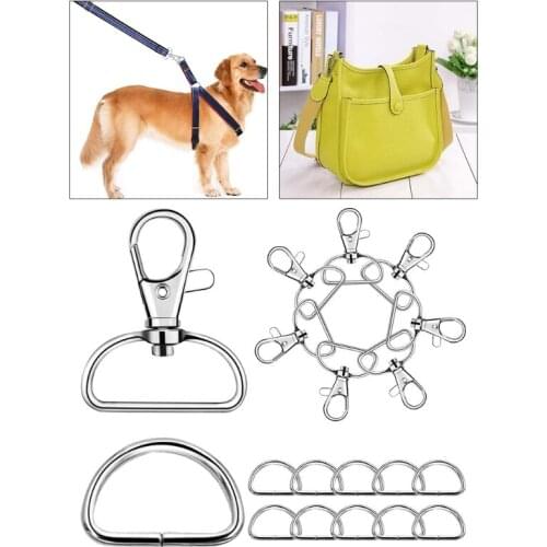 70 Pieces Swivel Clasps Lobster D Rings Lanyard Snap Hooks Keyrings Pendant Spring Pet Buckle for Keychain DIY Craftings