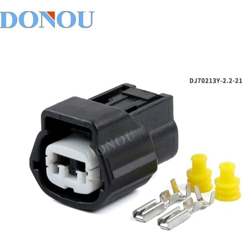 1set 2-hole 2P car waterproof connector car modified harness plug connector sheath with terminal DJ70213Y-2.2-21
