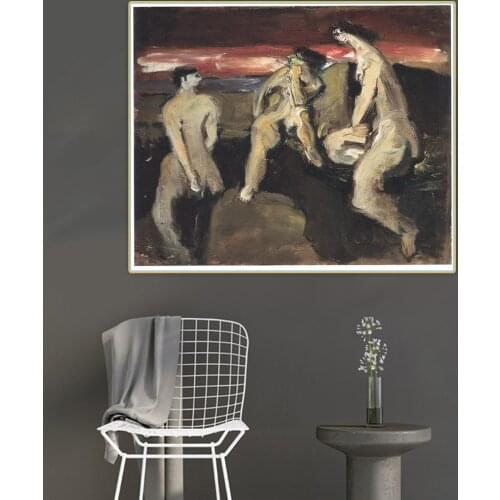 Citon Mark Rothko《Bathers or Beach Scene》Canvas Art Oil Painting Abstract Painting Decorative Picture Wall Decor Home Decoration