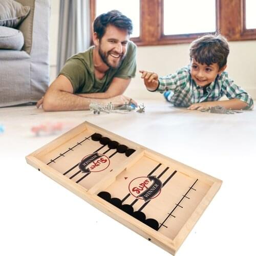 Wooden Tabletop Games Toys Slingshot Hockey Party Game Bouncing Chess Game Finger Hockey Board Game For 2 Player Tabletop Toys