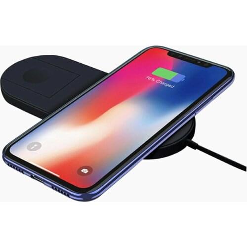Dual Wireless Charger For Smart Watch And Other Qi-Enabled Smart Devices Fast Charge Efficient and Convenient