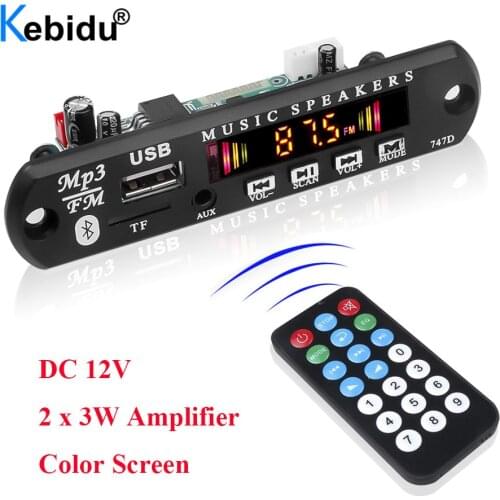 Handsfree DC 5V 12V 6W Amplifier MP3 Decoder Board Bluetooth V5.0 Car MP3 Player USB Recording Module FM AUX Radio For Speaker