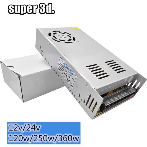 3d printer Switching Power Supply AC 110V 220V To DC 12V 24V 120w/250w/360w 5A/10A/15A/20A/30A Power Supplies