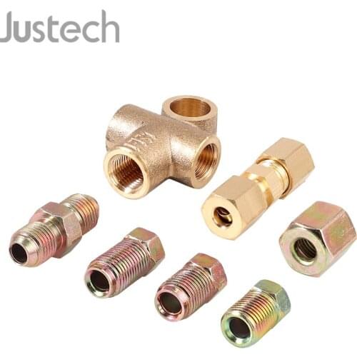 Justech 182Pcs Brake Pipe Connectors Male Female In-Line 3 Way 10mm X 1mm Unions Comprehensive Bundle Kit For Car Repair