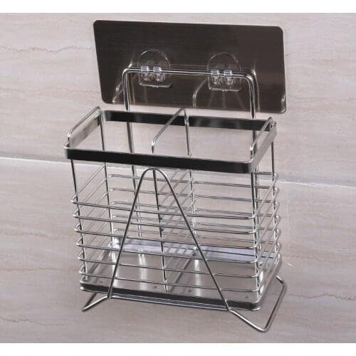 No trace paste can be hung, stainless steel hollow hollowing chopsticks cage can be erect kitchen storage rack 16*8.5*15.5cm