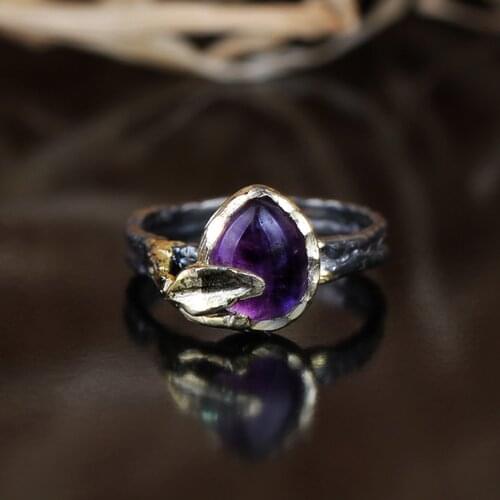 Amethyst Ring, Silver Handmade Amethyst Ring, february birthstone Amethyst rings for women, amethyst gift ring