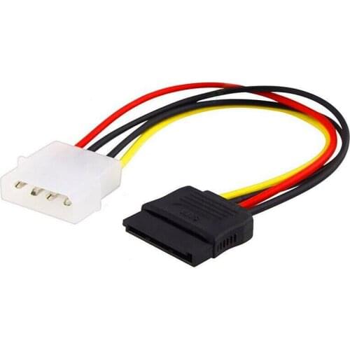 Kphrtek 100pcs set 4 Pin Male to 15 Pin Female SATA Serial Power Adapter Cable