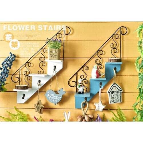 2016 American style creative new rural idyll stairs cafe clothing shop wall decorations hanging shelf