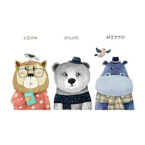 Creative Dumeng Brothers Wall Sticker Internet Celebrity Bedroom Decor Wall Renovation Poster Paper Nordic Animal Sofa Mural