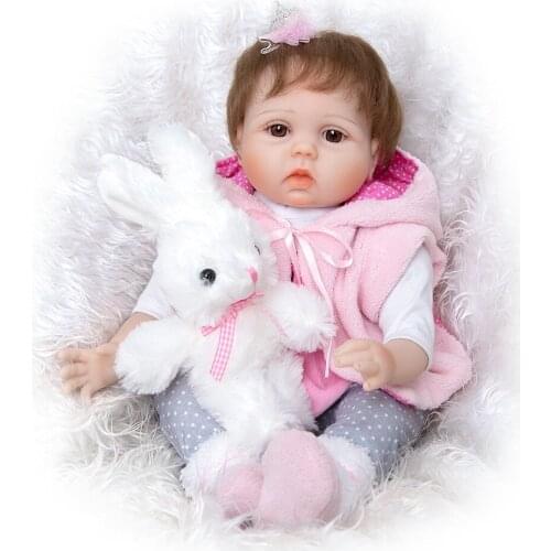 Doll toys 22 inch bebe reborn girl toddler lifelike soft silicone reborn baby doll toys gift