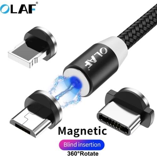 OLAF Magnetic Charger phone charging cord Micro USB Cable Magnetic Cable 2m USB Type C USB C Cable For iPhone X Samsung Xiaomi