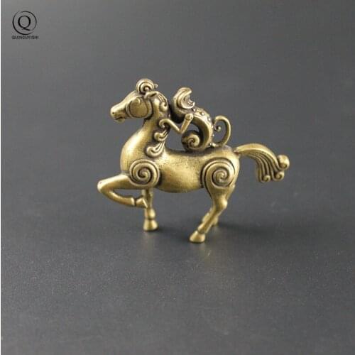 Handmade Copper Horse Keychain Pendants Hanging Jewelry Brass Lucky Monkey Riding Horse Vintage Key Chain Rings Pendant Keyring
