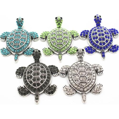 Mix 5pcs/lot Crystal Tortoise Dangle Charms Hanging Charm For Necklace Pendant Bracelet Floating Charms Jewelry